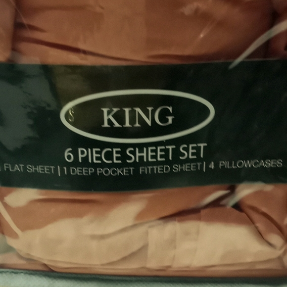 Bamboo Essence King Size Cantelope Orange- 6 Piece Sheet Set - Picture 5 of 10